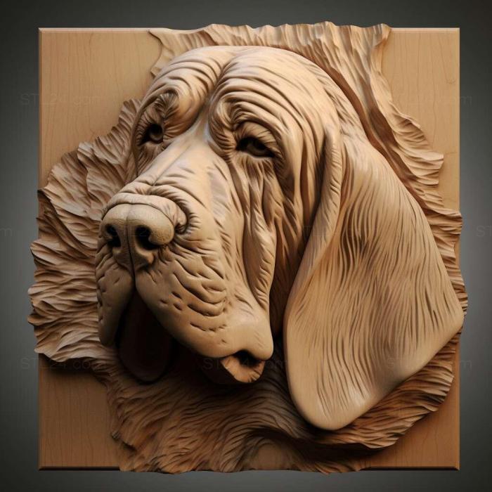 Nature and animals (Bloodhound dog 1, NATURE_661) 3D models for cnc